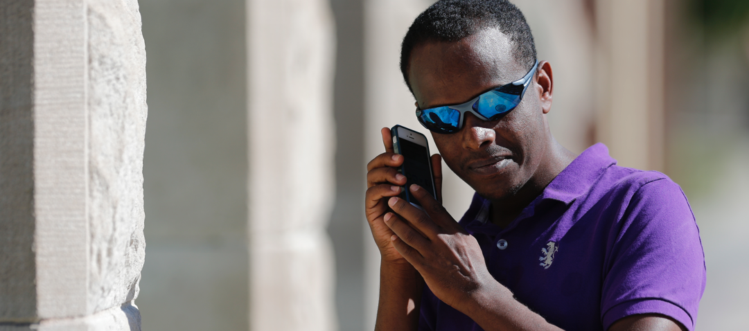 Man holding phone close to his ear